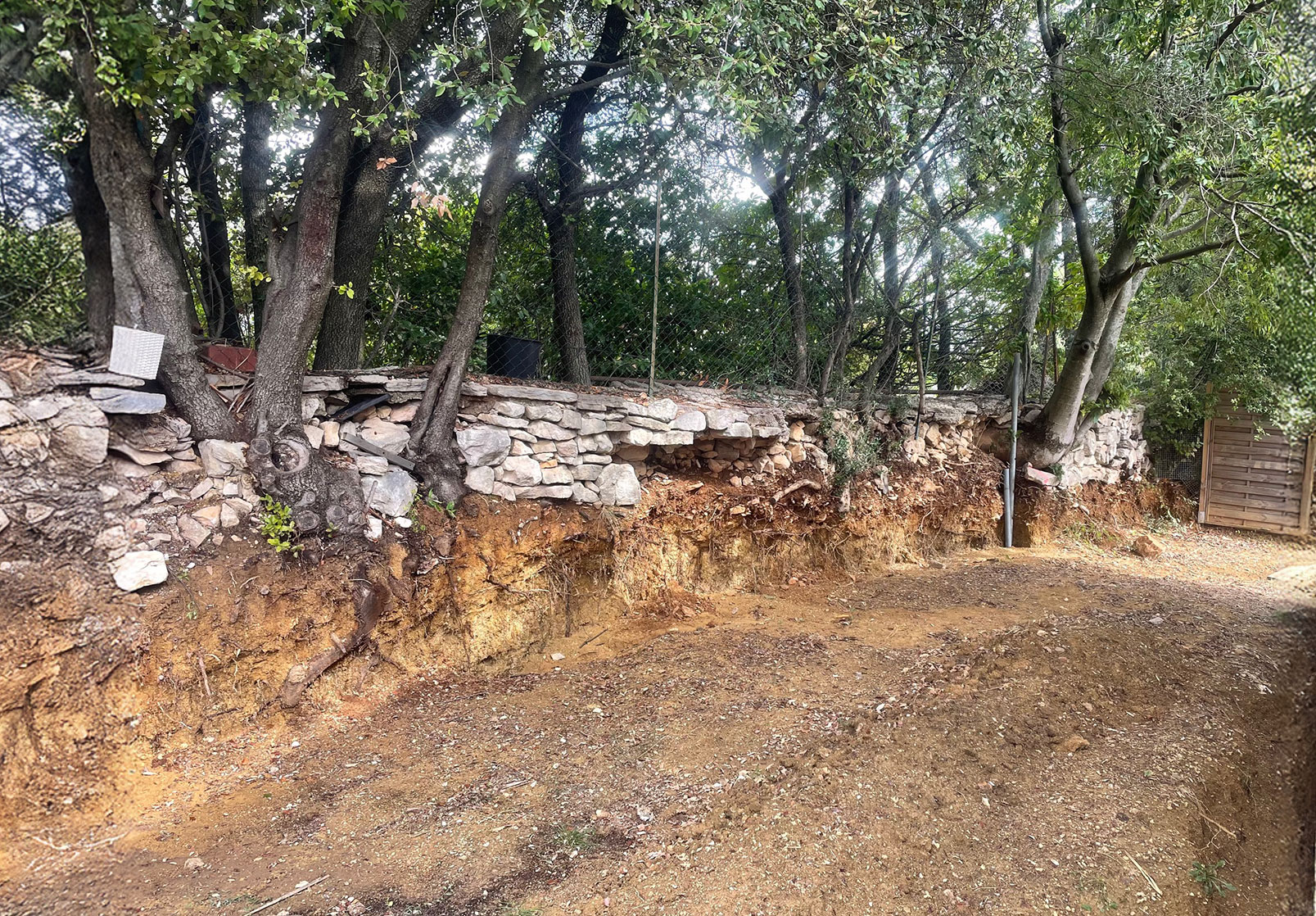 Réalisation d'un mur en pierres